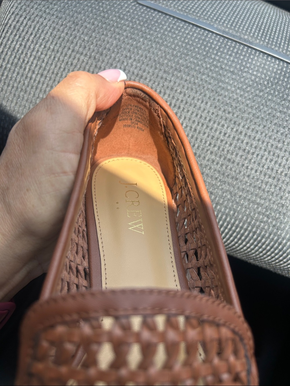 J. Crew Brown Woven synthetic Leather Loafers with Bow - Picture 8 of 9